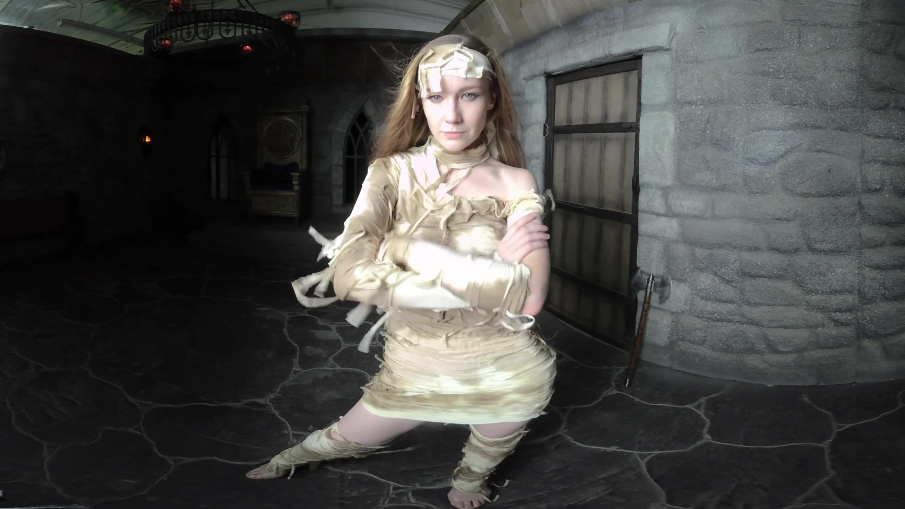 Emily Bloom is the sexiest mummy that gets unwrapped VR porn with Emily Bloom from Emily Bloom studio