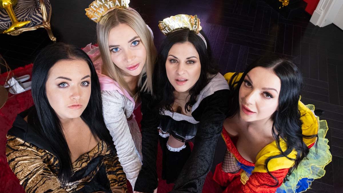 A fantastic new year VR porn with Billie Star, Lady Gang, Venera Maxima, Zuzu Sweet from Czech VR studio