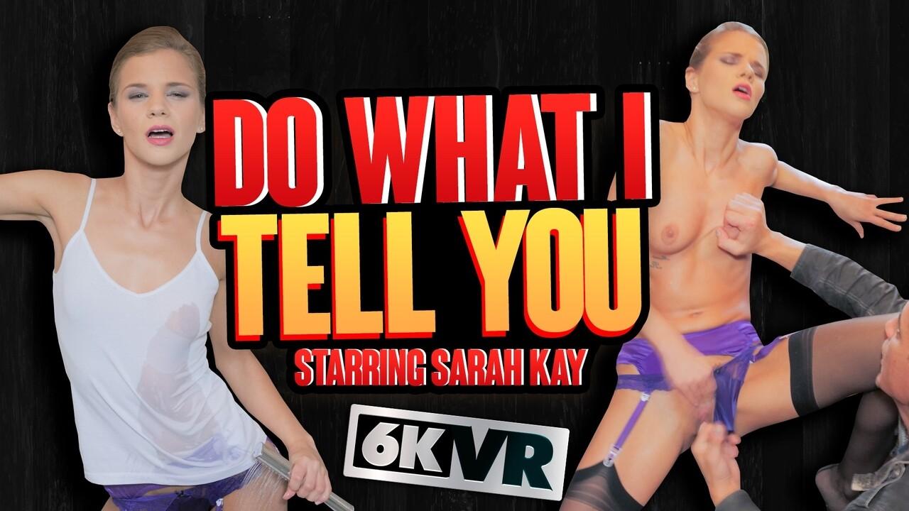 Sarah Kay is your submissive bitch and she wants you VR porn with Sarah Kay from StockingsVR studio