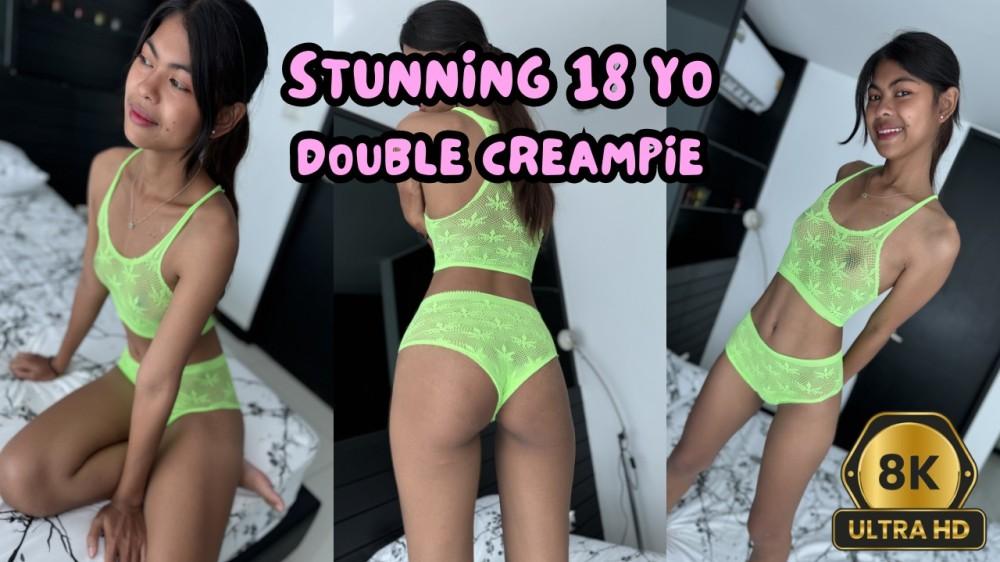 Stunning 18yo Double Creampie VR porn with %models_name% from TommyStone studio