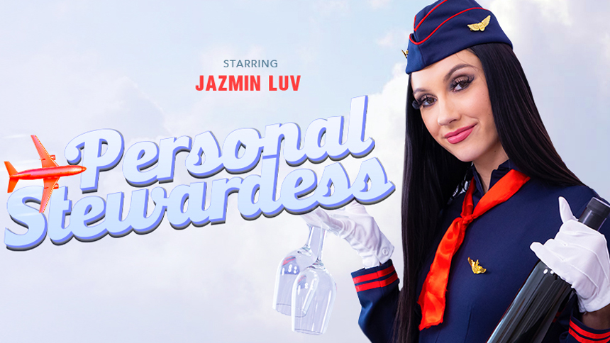 A personal stewardess that will please you VR porn with Jazmin Luv from VR Conk