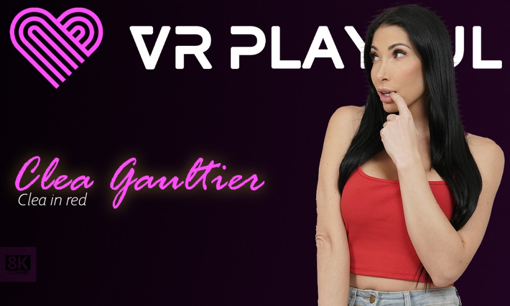 Clea in red VR porn video from VR Playful studio